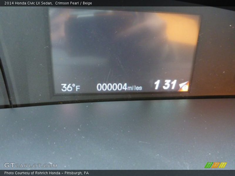 Crimson Pearl / Beige 2014 Honda Civic LX Sedan