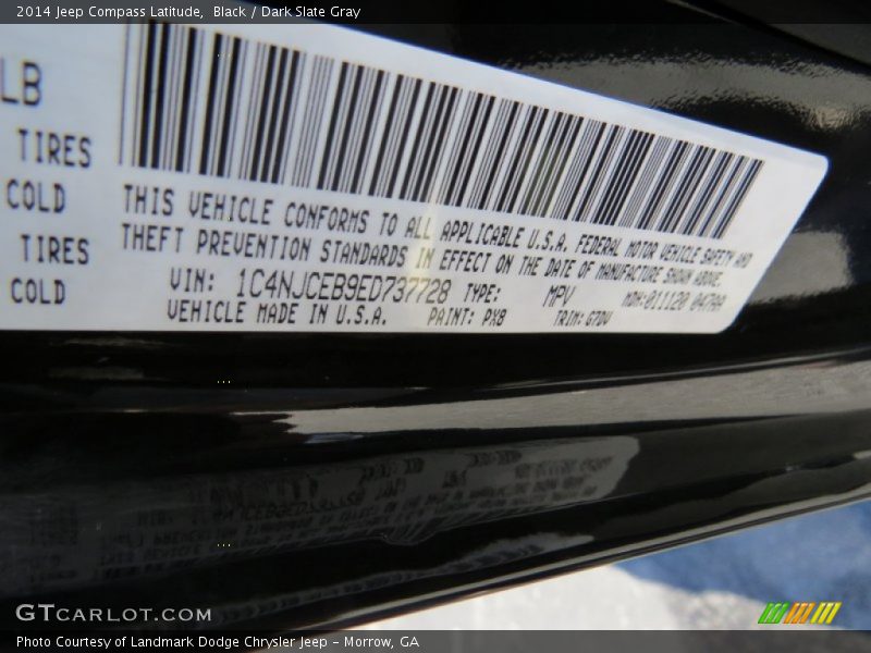 Black / Dark Slate Gray 2014 Jeep Compass Latitude