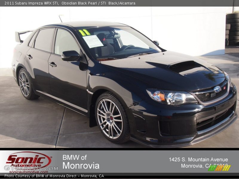 Obsidian Black Pearl / STI  Black/Alcantara 2011 Subaru Impreza WRX STi