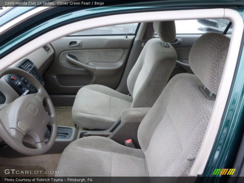 Clover Green Pearl / Beige 1999 Honda Civic LX Sedan