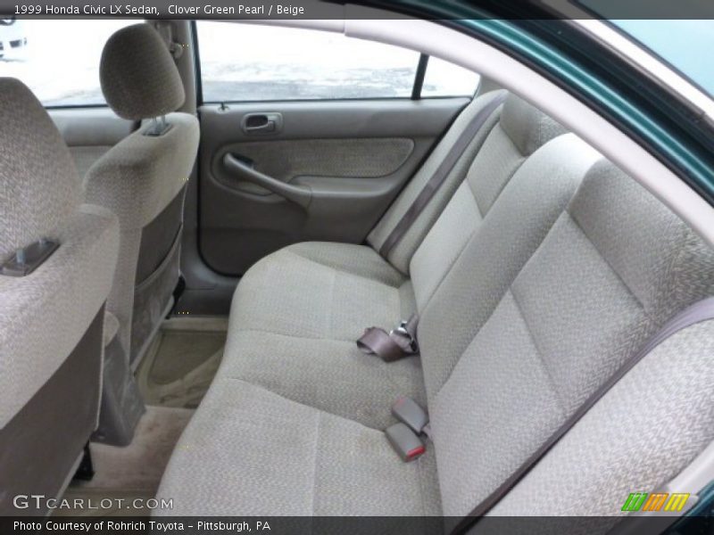 Clover Green Pearl / Beige 1999 Honda Civic LX Sedan