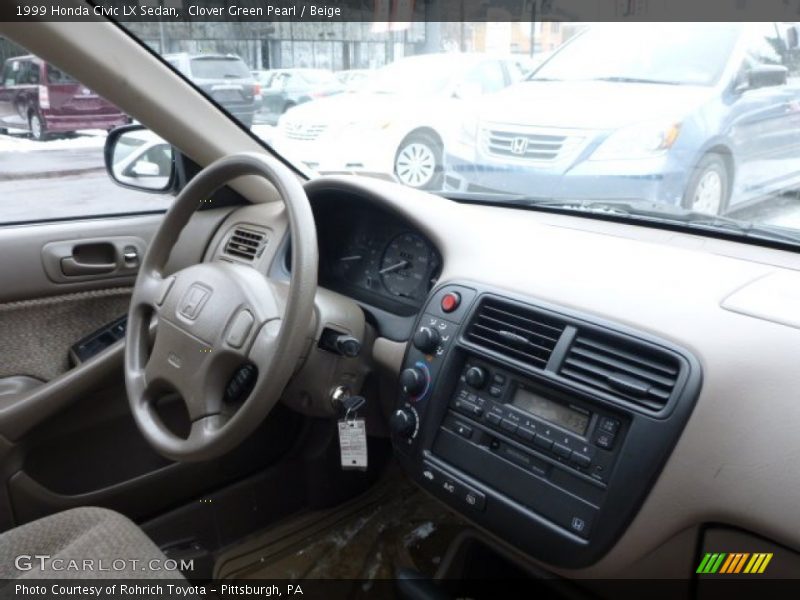 Clover Green Pearl / Beige 1999 Honda Civic LX Sedan