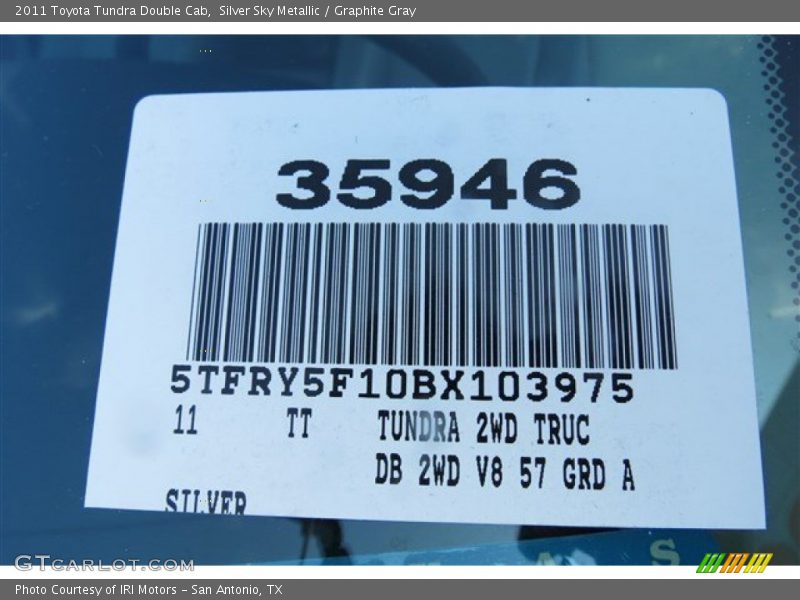 Silver Sky Metallic / Graphite Gray 2011 Toyota Tundra Double Cab
