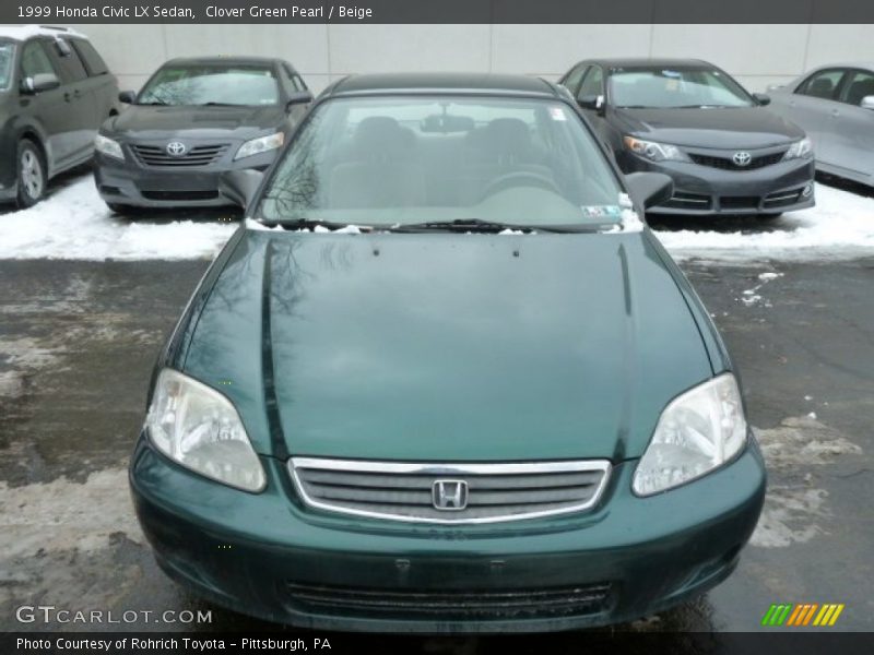 Clover Green Pearl / Beige 1999 Honda Civic LX Sedan