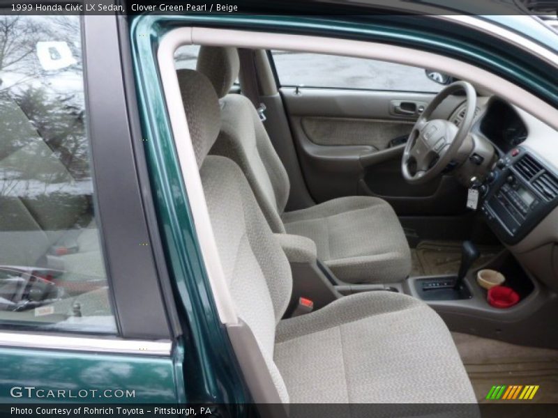 Clover Green Pearl / Beige 1999 Honda Civic LX Sedan