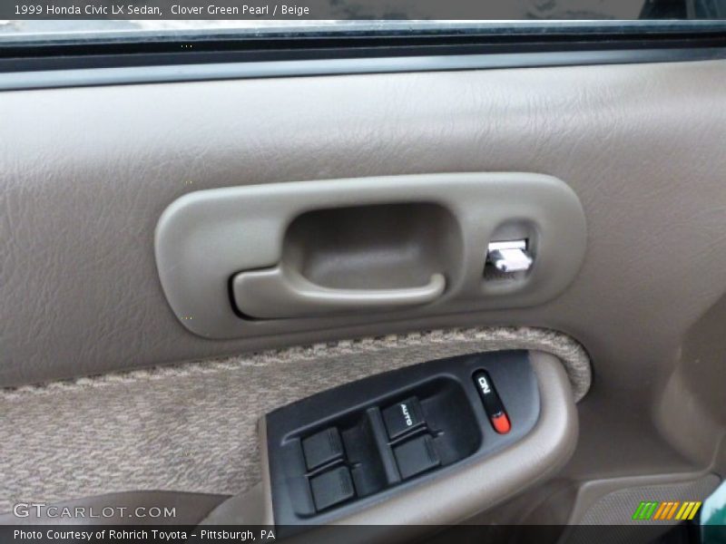 Clover Green Pearl / Beige 1999 Honda Civic LX Sedan