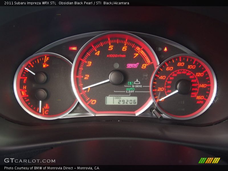 Obsidian Black Pearl / STI  Black/Alcantara 2011 Subaru Impreza WRX STi