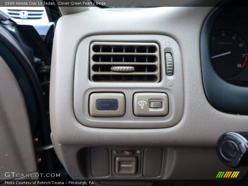 Clover Green Pearl / Beige 1999 Honda Civic LX Sedan