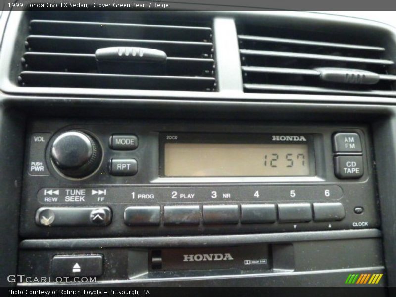 Clover Green Pearl / Beige 1999 Honda Civic LX Sedan