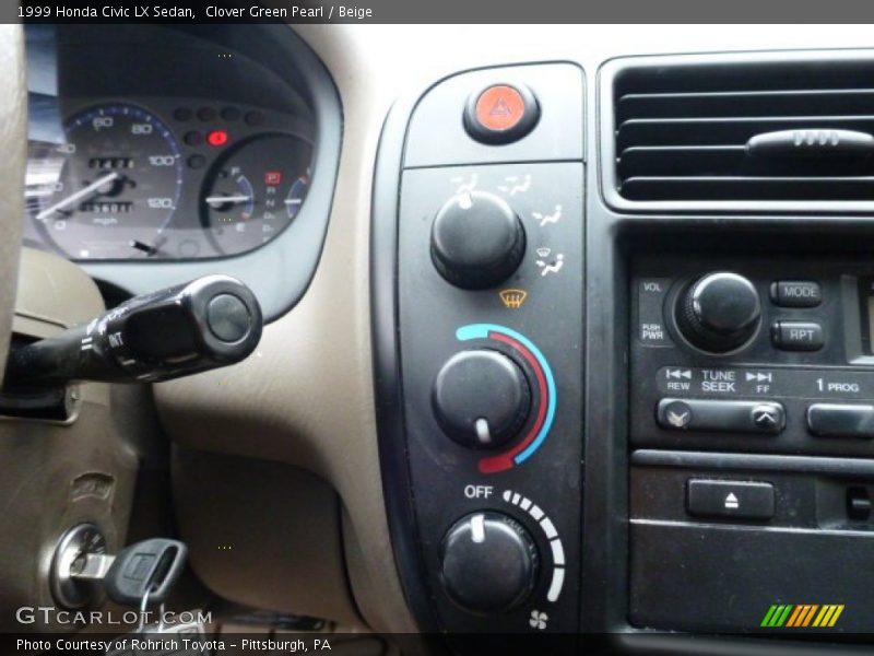 Clover Green Pearl / Beige 1999 Honda Civic LX Sedan