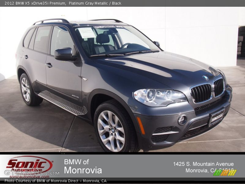 Platinum Gray Metallic / Black 2012 BMW X5 xDrive35i Premium