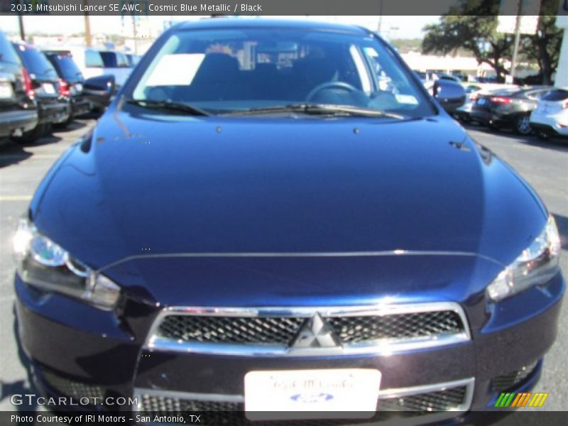 Cosmic Blue Metallic / Black 2013 Mitsubishi Lancer SE AWC