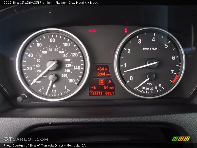 Platinum Gray Metallic / Black 2012 BMW X5 xDrive35i Premium
