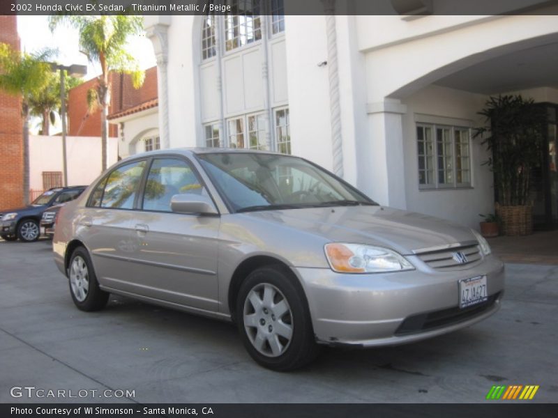 Titanium Metallic / Beige 2002 Honda Civic EX Sedan