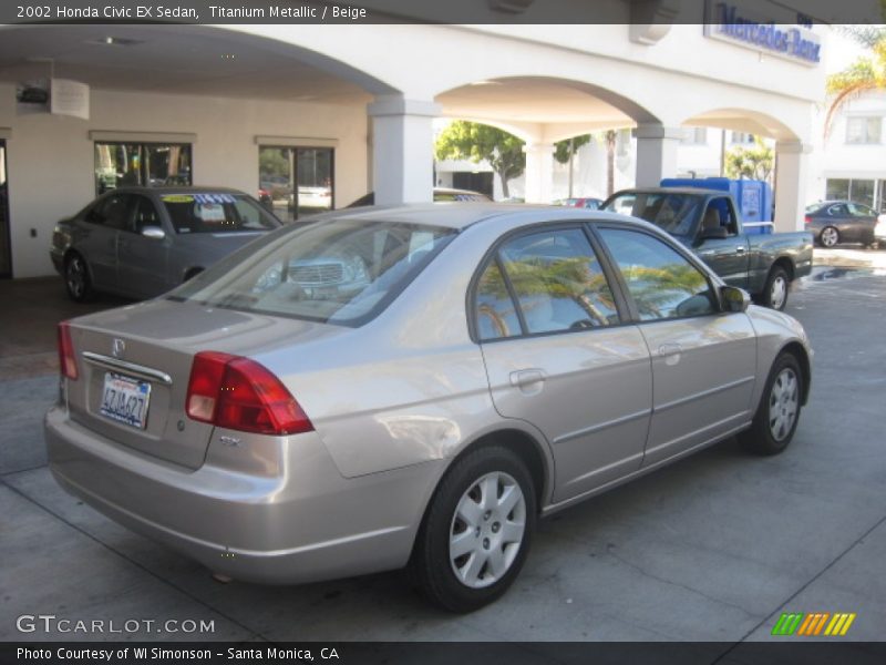 Titanium Metallic / Beige 2002 Honda Civic EX Sedan