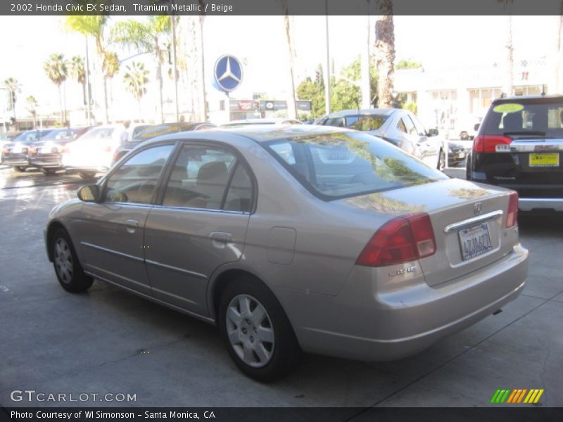Titanium Metallic / Beige 2002 Honda Civic EX Sedan
