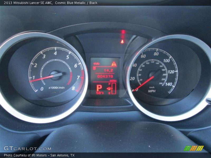Cosmic Blue Metallic / Black 2013 Mitsubishi Lancer SE AWC