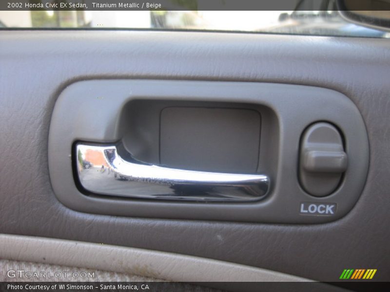 Titanium Metallic / Beige 2002 Honda Civic EX Sedan