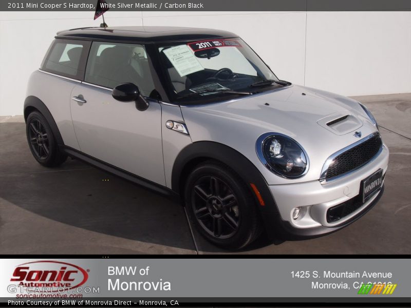 White Silver Metallic / Carbon Black 2011 Mini Cooper S Hardtop