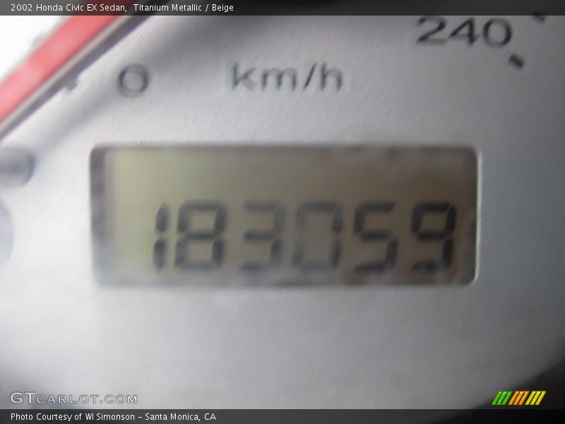 Titanium Metallic / Beige 2002 Honda Civic EX Sedan