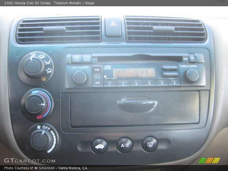 Titanium Metallic / Beige 2002 Honda Civic EX Sedan