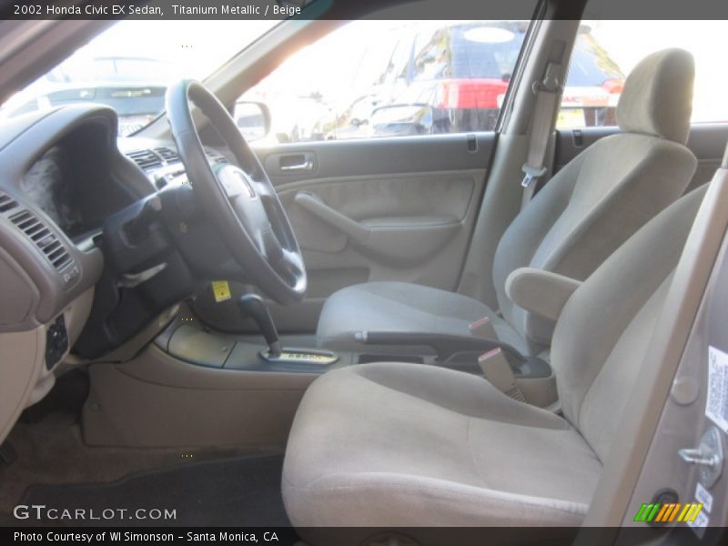 Titanium Metallic / Beige 2002 Honda Civic EX Sedan