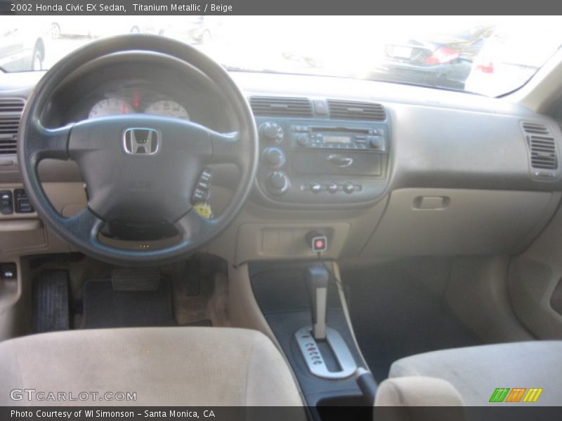 Titanium Metallic / Beige 2002 Honda Civic EX Sedan
