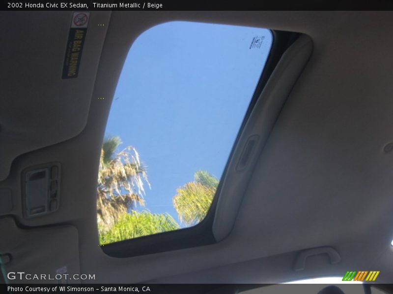 Titanium Metallic / Beige 2002 Honda Civic EX Sedan