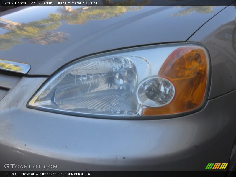 Titanium Metallic / Beige 2002 Honda Civic EX Sedan