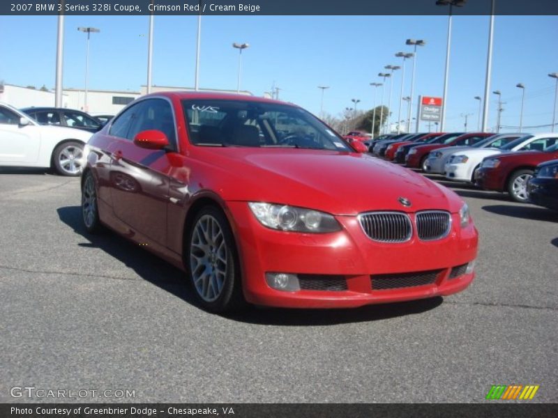 Crimson Red / Cream Beige 2007 BMW 3 Series 328i Coupe