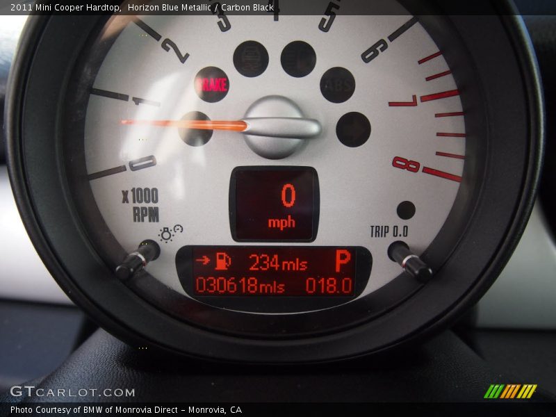 Horizon Blue Metallic / Carbon Black 2011 Mini Cooper Hardtop