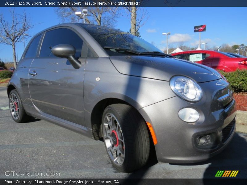 Grigio (Grey) / Sport Tessuto Nero/Nero (Black/Black) 2012 Fiat 500 Sport