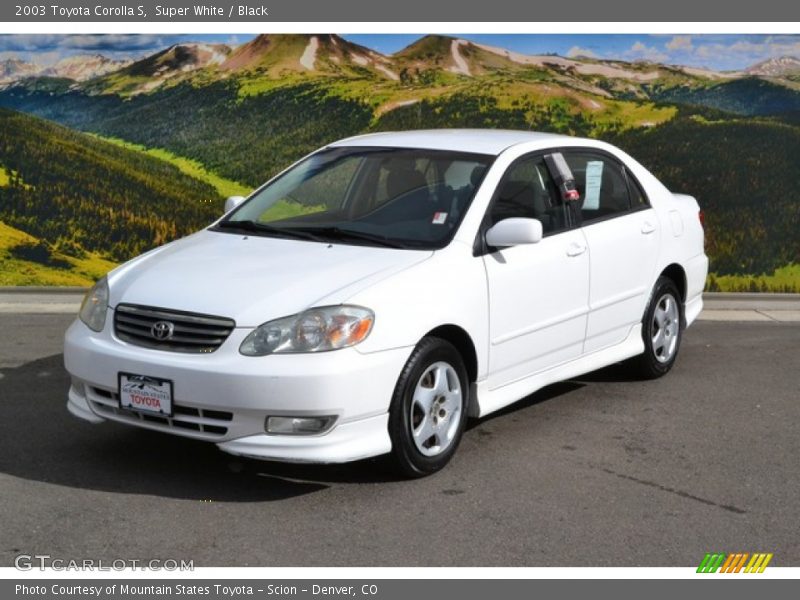 Super White / Black 2003 Toyota Corolla S