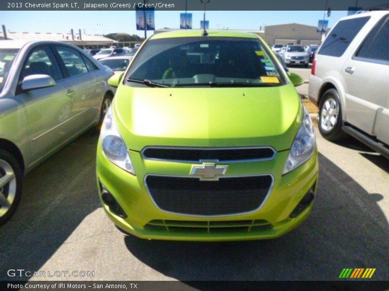 Jalapeno (Green) / Green/Green 2013 Chevrolet Spark LT