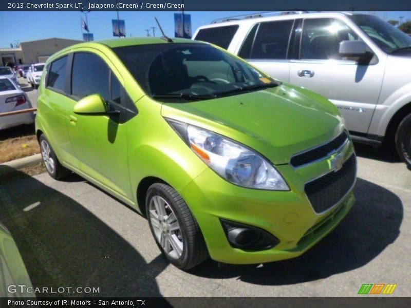 Jalapeno (Green) / Green/Green 2013 Chevrolet Spark LT