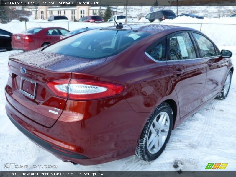 Sunset / Charcoal Black 2014 Ford Fusion SE EcoBoost