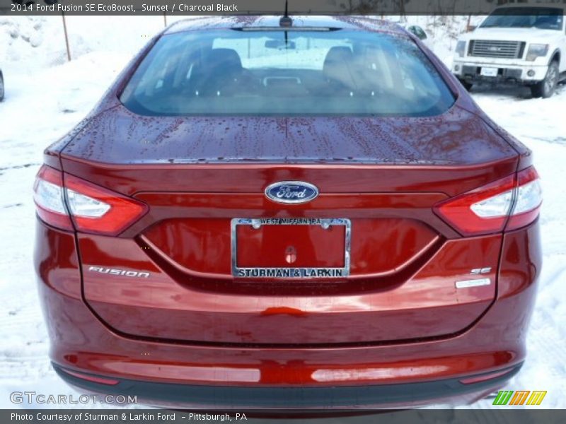 Sunset / Charcoal Black 2014 Ford Fusion SE EcoBoost