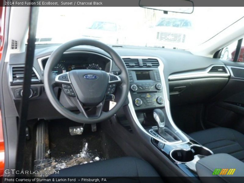 Sunset / Charcoal Black 2014 Ford Fusion SE EcoBoost