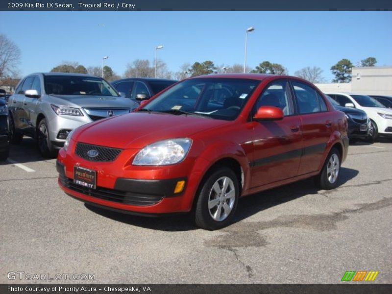 Tropical Red / Gray 2009 Kia Rio LX Sedan