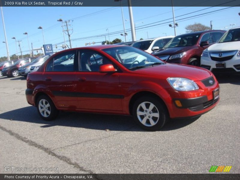 Tropical Red / Gray 2009 Kia Rio LX Sedan