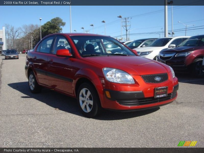 Tropical Red / Gray 2009 Kia Rio LX Sedan