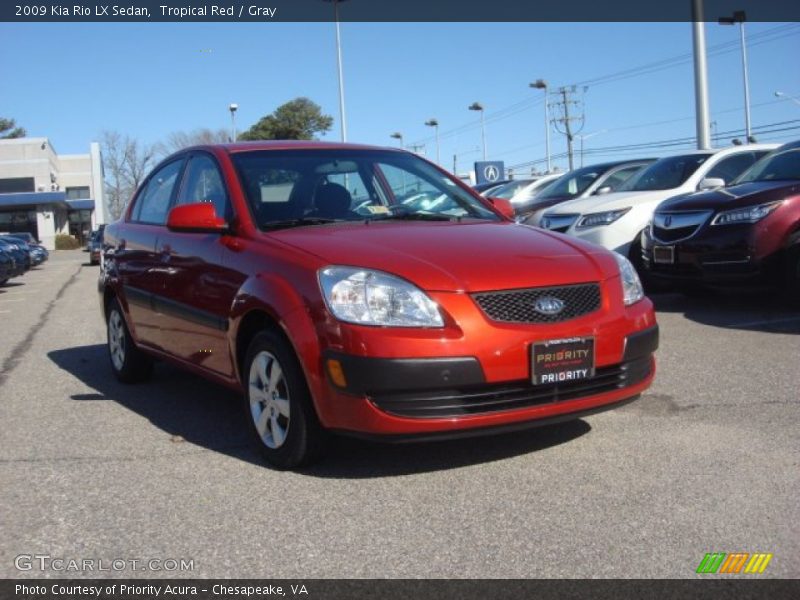Tropical Red / Gray 2009 Kia Rio LX Sedan
