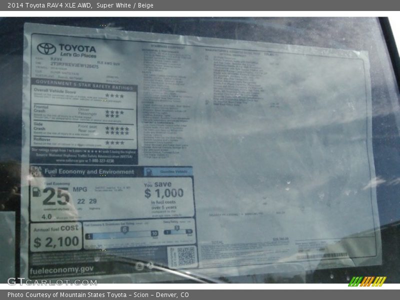 Super White / Beige 2014 Toyota RAV4 XLE AWD