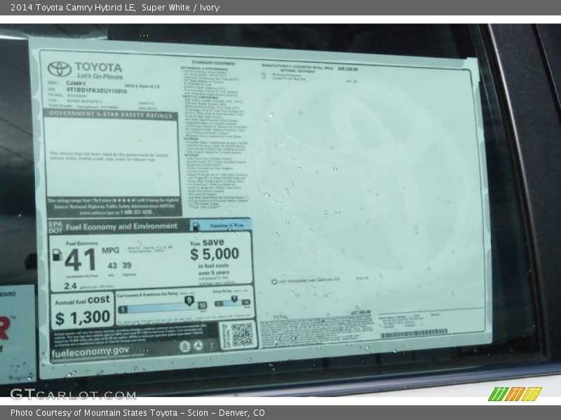 Super White / Ivory 2014 Toyota Camry Hybrid LE