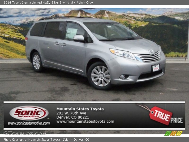 Silver Sky Metallic / Light Gray 2014 Toyota Sienna Limited AWD