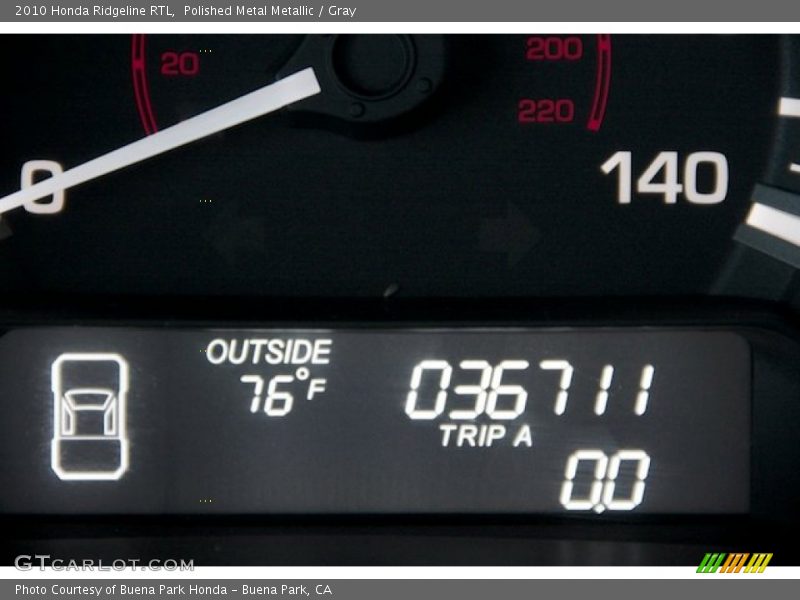 Polished Metal Metallic / Gray 2010 Honda Ridgeline RTL