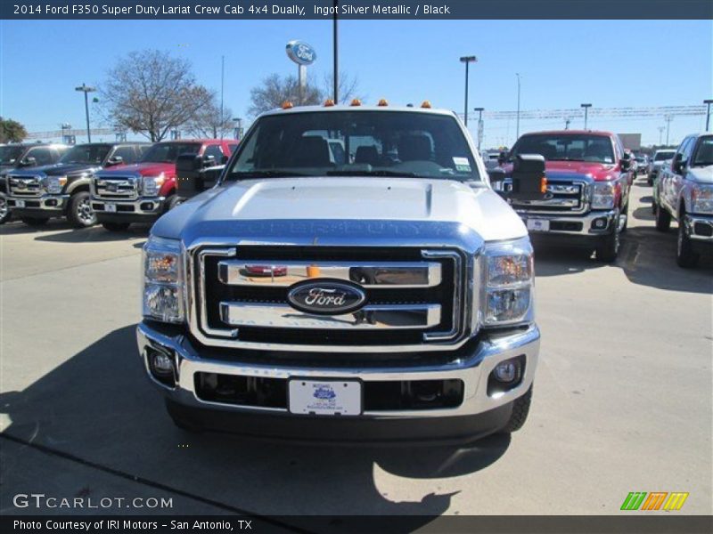 Ingot Silver Metallic / Black 2014 Ford F350 Super Duty Lariat Crew Cab 4x4 Dually