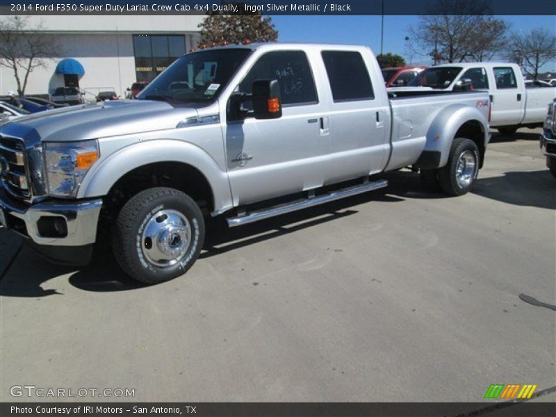 Ingot Silver Metallic / Black 2014 Ford F350 Super Duty Lariat Crew Cab 4x4 Dually