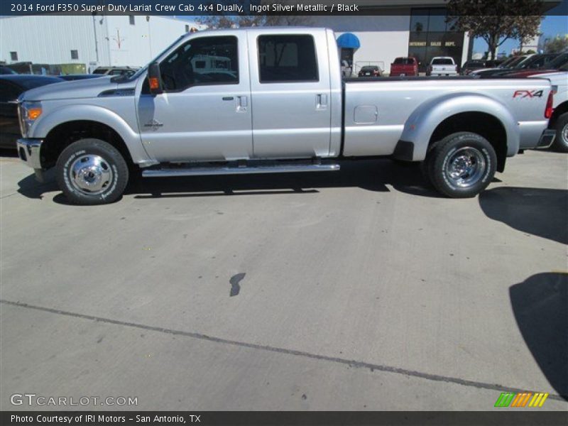 Ingot Silver Metallic / Black 2014 Ford F350 Super Duty Lariat Crew Cab 4x4 Dually