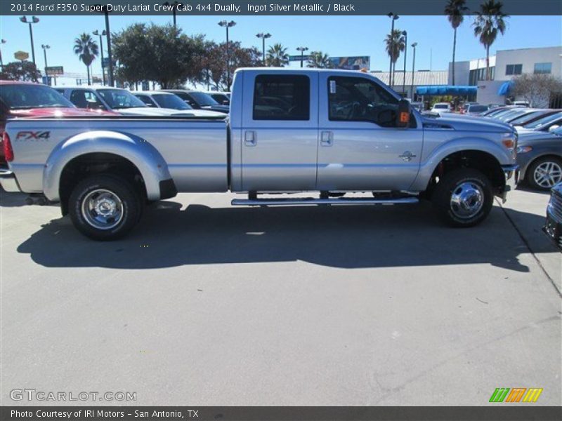 Ingot Silver Metallic / Black 2014 Ford F350 Super Duty Lariat Crew Cab 4x4 Dually